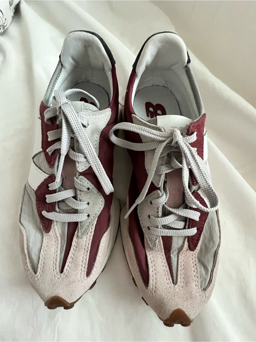 New Balance 327 Women's Maroon & Light Pink Running Sneakers